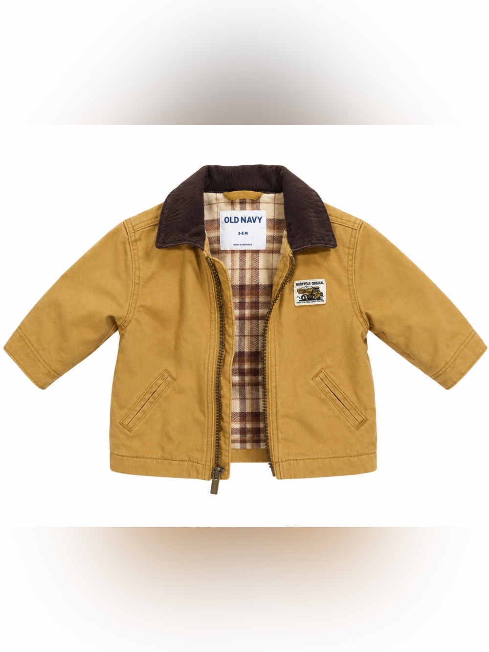 Old Navy Tan Jacket with Dark Brown Corduroy Collar